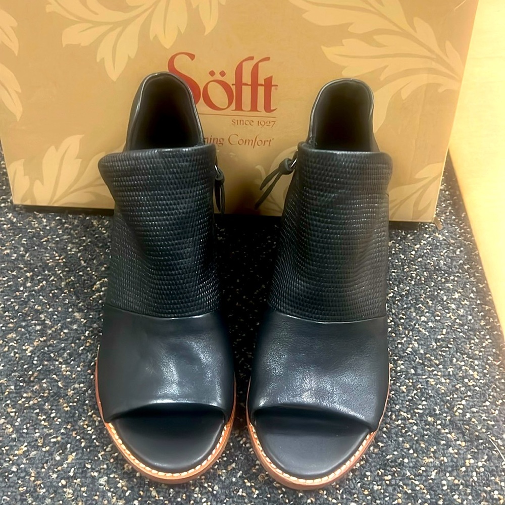 Söfft “Molly” Italian Leather Bootie Heeled Sandal